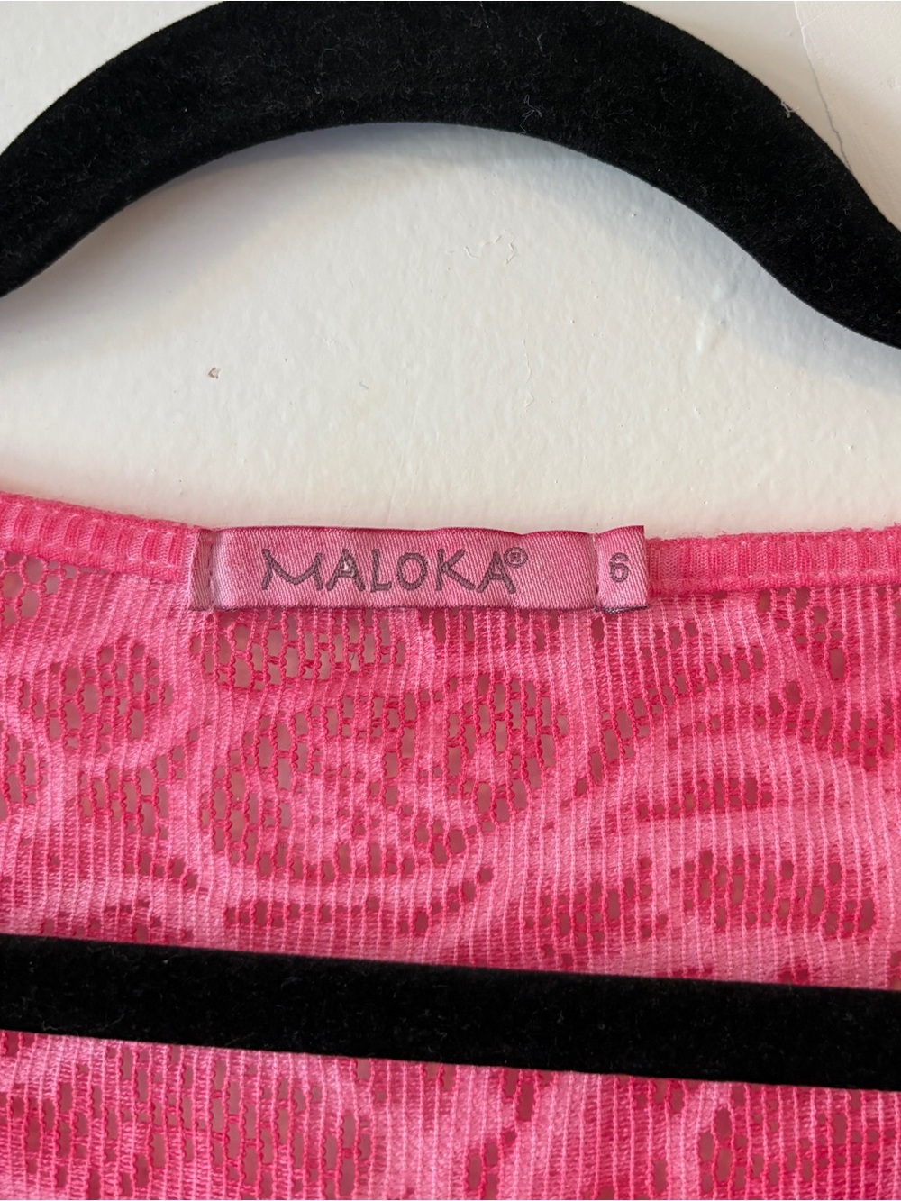 Maloka Pink Linen Blend Shift Dress with Lace Yoke Short Sleeve Size Small - Picture 8 of 12